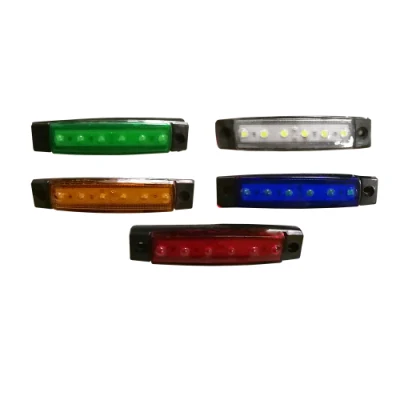 American Auto Accessories Heavy Duty Truck Trailer Body Spare Parts LED Side Lamp 6LED 12V or 24V Red/Yellow/Blue/White/Green Hc